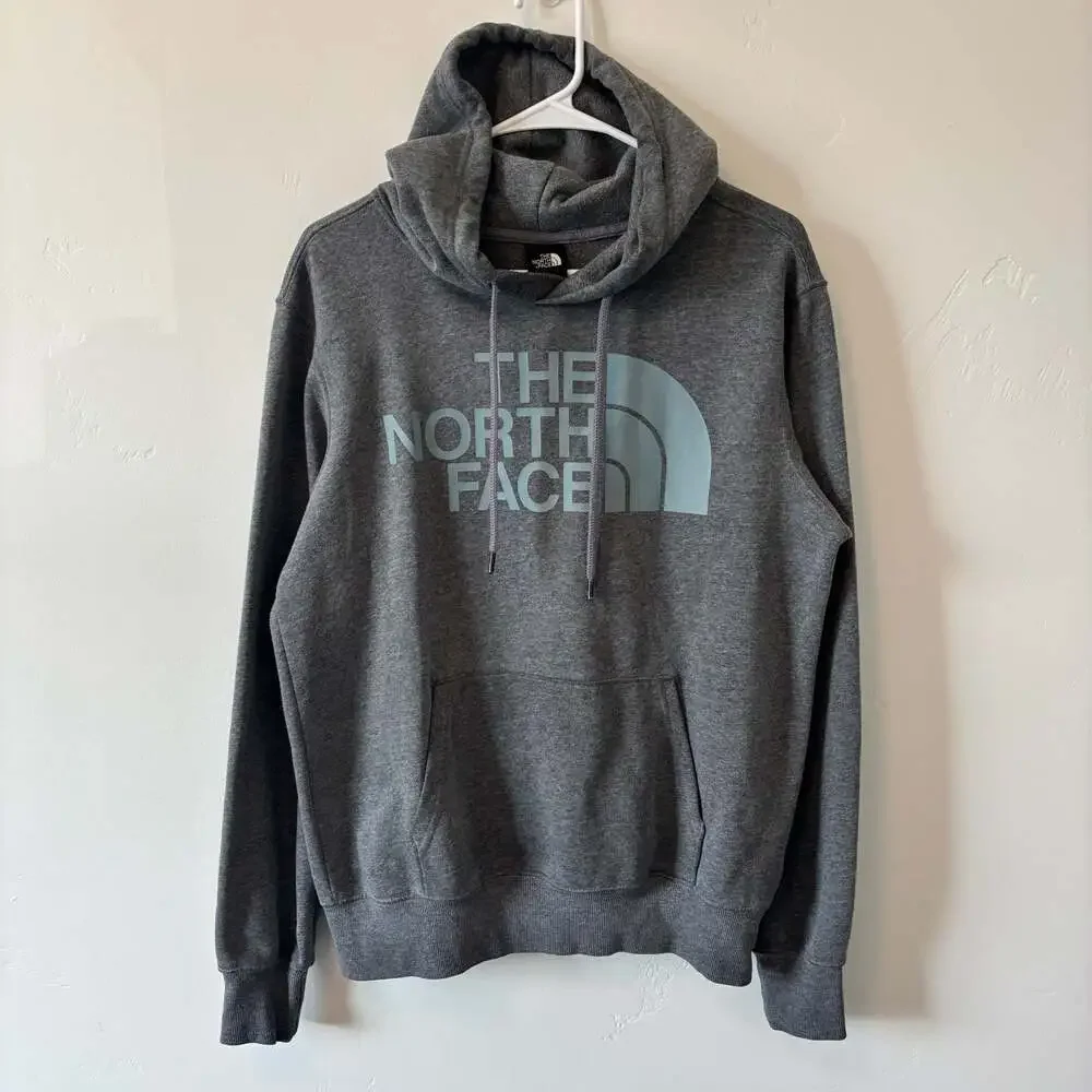 The North Face Men's Half Dome Logo Pullover Hoodie in Heather Gray